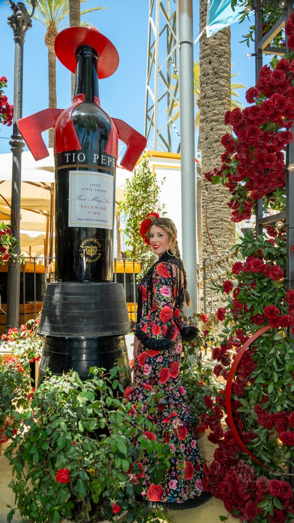 Retrato de mujer con traje de flamenca, Feria del Caballo Jerez