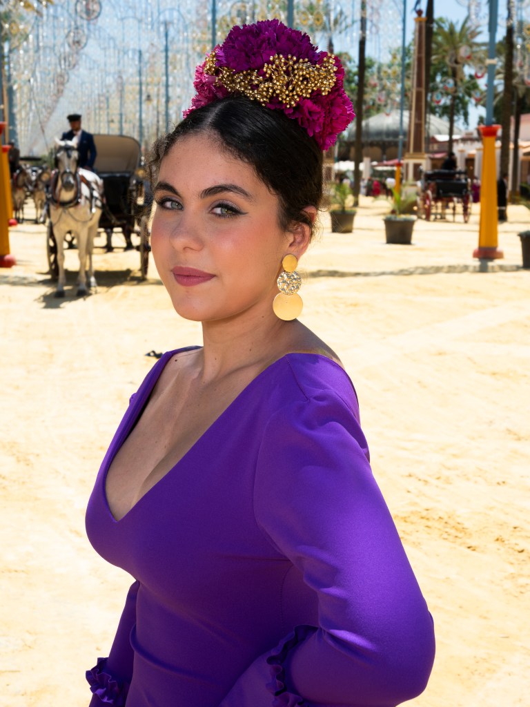 Sesión de fotos con traje de flamenca, Feria de Jerez